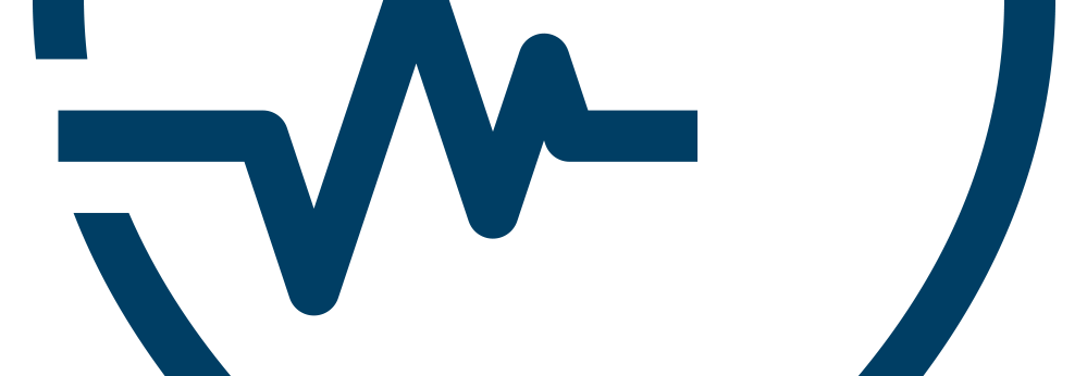Blaues Herz mit EKG-Linie